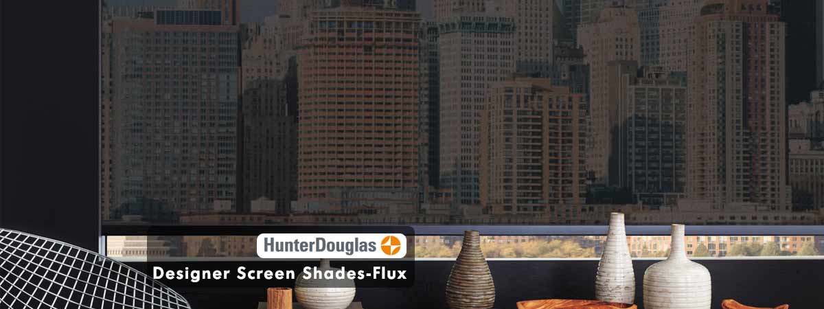 Hunter Douglas Designer Screen Shades Blinds-Flux Onyx Color