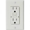 Electrical Devices 15 amp white tamper resistant gfi receptacle with plate